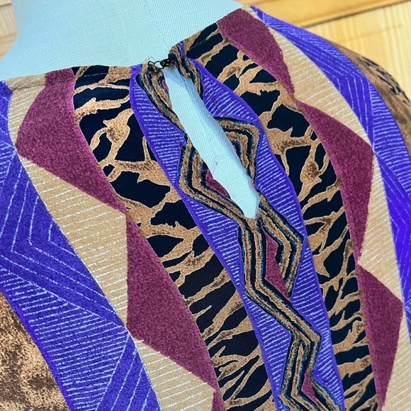 Vintage L.A.N.Y Sleeveless Maxi Dress Aztec African Lightweight 90s - Picture 4 of 5